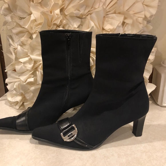 Paul Green Shoes - Vintage Paul Green Neoprene Sock Ankle Boots with toe buckle, Size 7 US